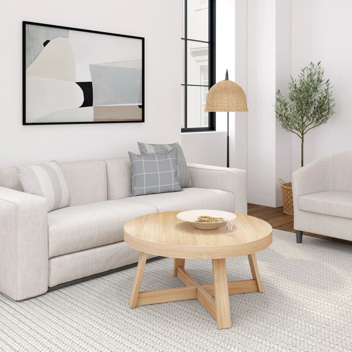 Solid Wood Round Coffee Table