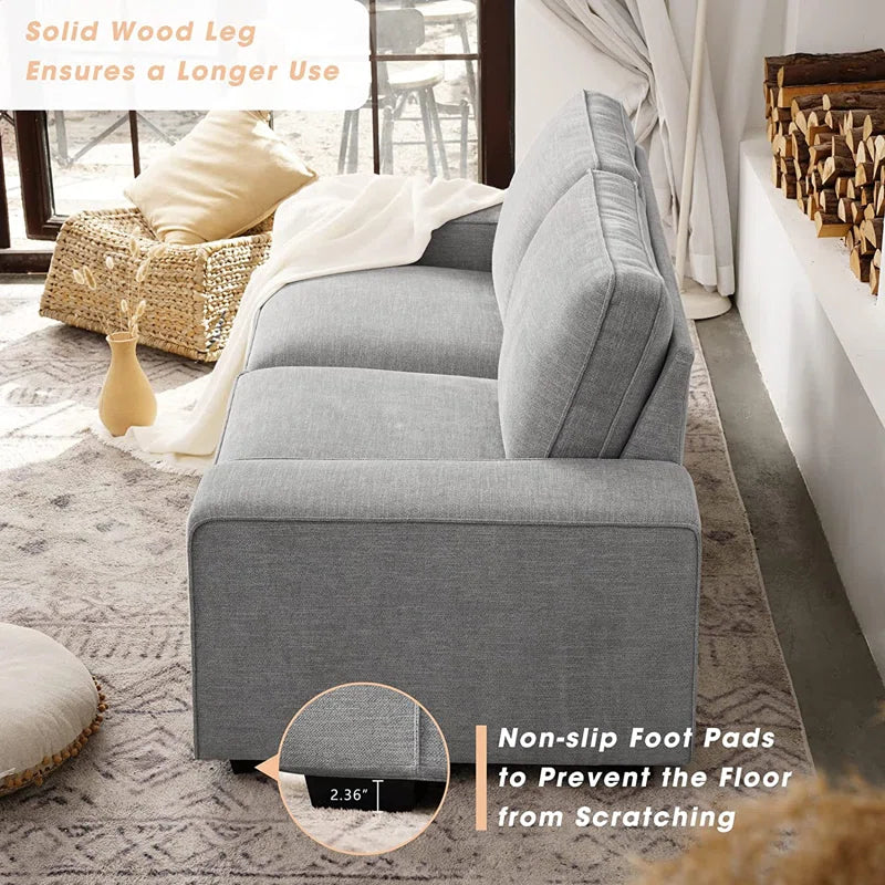 Luxury Modern Upholstered Sofa for Living Room, Couches with Solid Wood Frame 88.58"