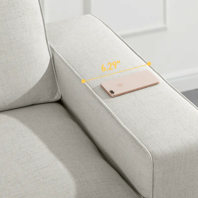 Luxury Modern Upholstered Sofa for Living Room, Couches with Solid Wood Frame 88.58"