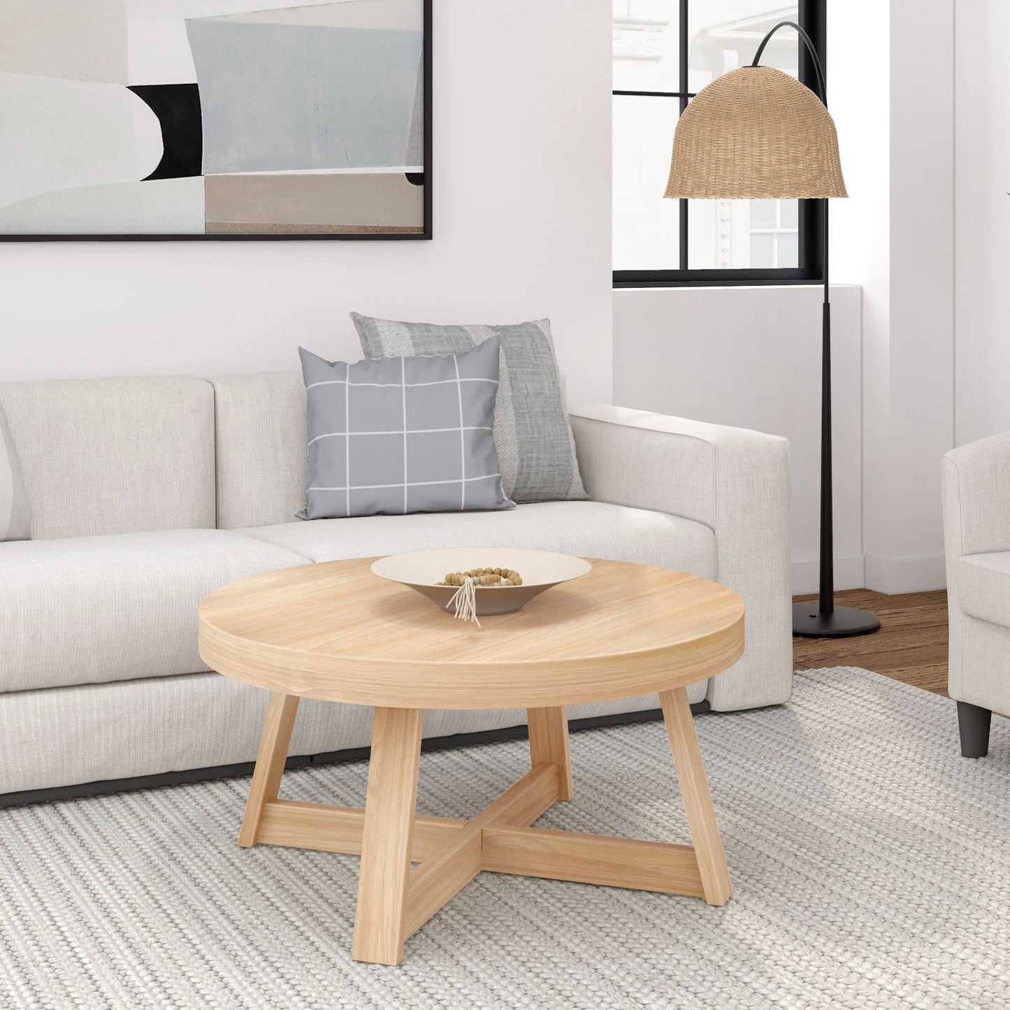 Solid Wood Round Coffee Table