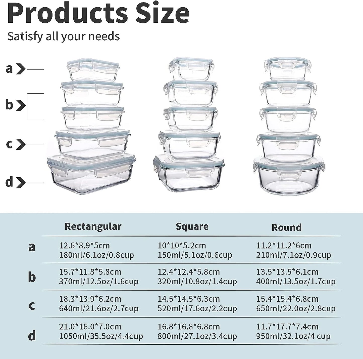 15-Pack Glass Food Storage Container Set with Airtight Lids