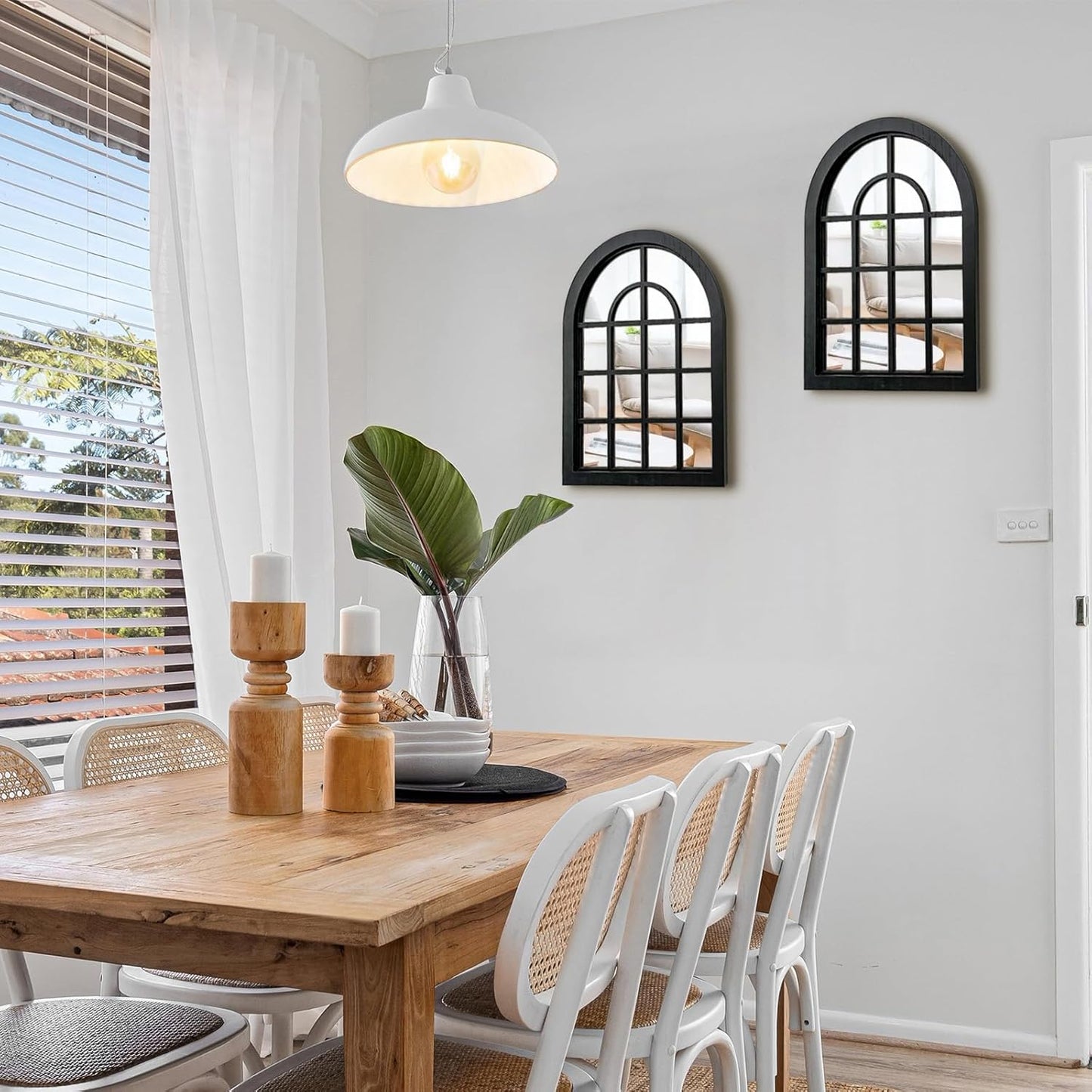 2PC Arched Window Wall Mirrors