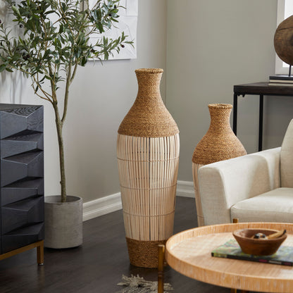 Handmade Tall Seagrass Floor Vase