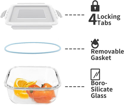 15-Pack Glass Food Storage Container Set with Airtight Lids