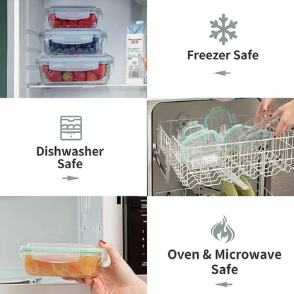 15-Pack Glass Food Storage Container Set with Airtight Lids