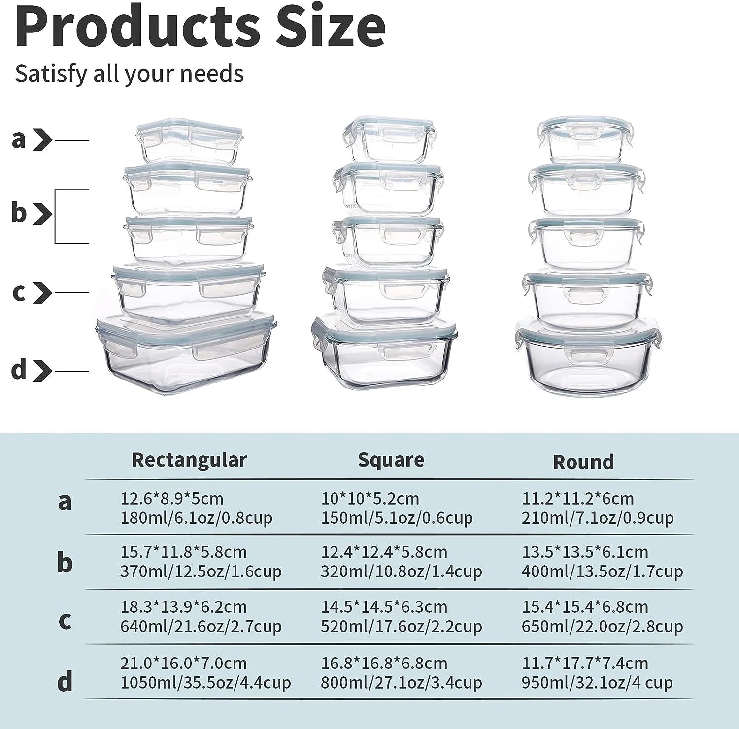 15-Pack Glass Food Storage Container Set with Airtight Lids