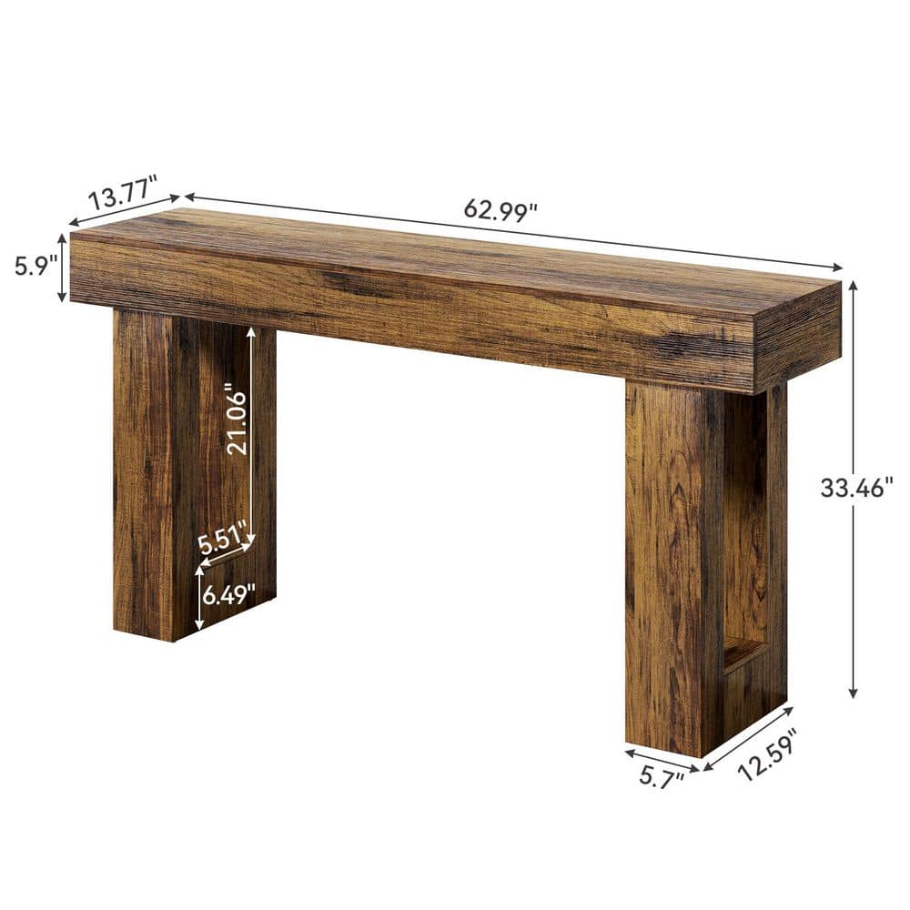 Rustic Brown Wooden Console Table styled for a cozy modern home