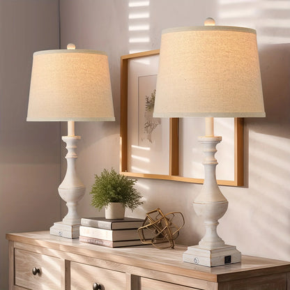 Set of 2 Coastal Candlestick Table Lamps with LED Bulbs â€“ Touch Control 3-Way Dimmable styled for a cozy modern home