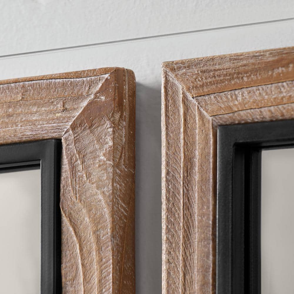 Set of 2 Farmhouse Rectangle Windowpane Mirrors styled for a cozy modern home